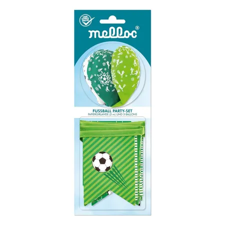 Melloc Partyset Fußball aus Ballons und Papiergirlande ca. 2m