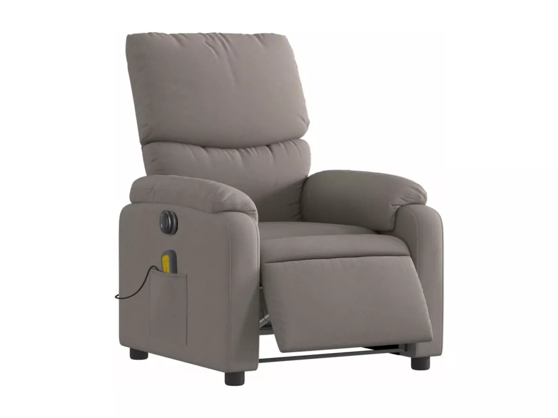 Fauteuil massant inclinable électrique Taupe Tissu