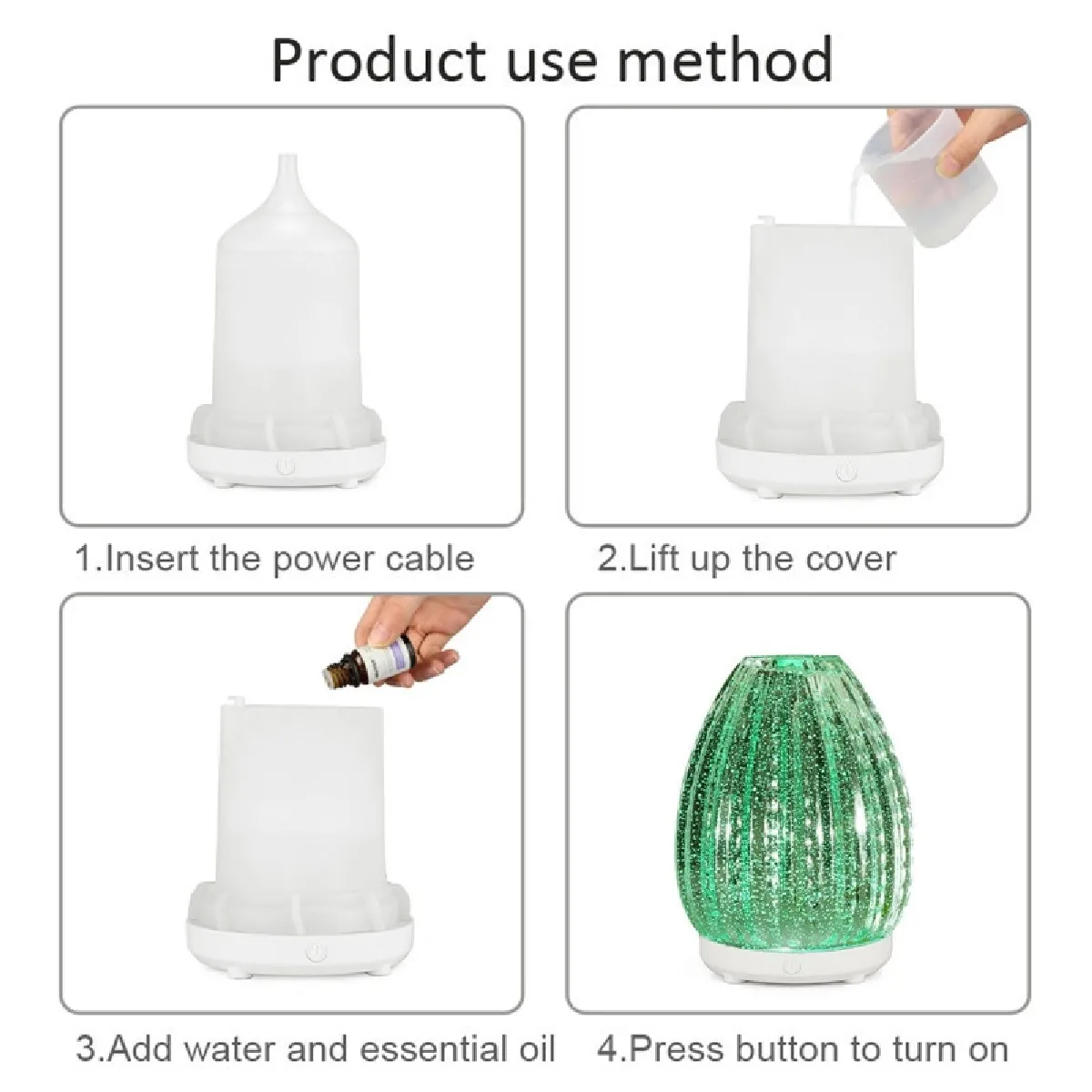 Wewoo Aromathérapie Vase Shape 3D Verre