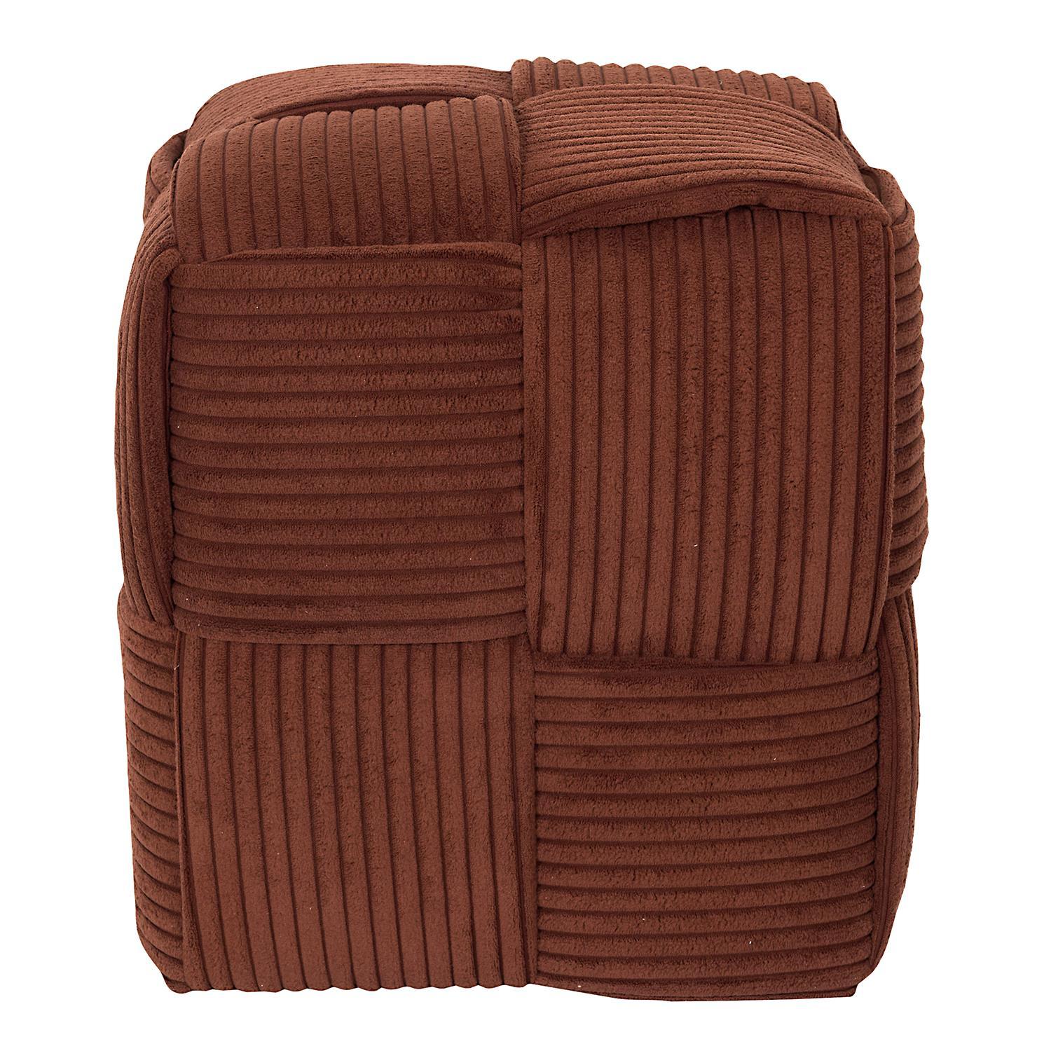 SCOTT POUF COTELE TRESSE TERRACOTTA