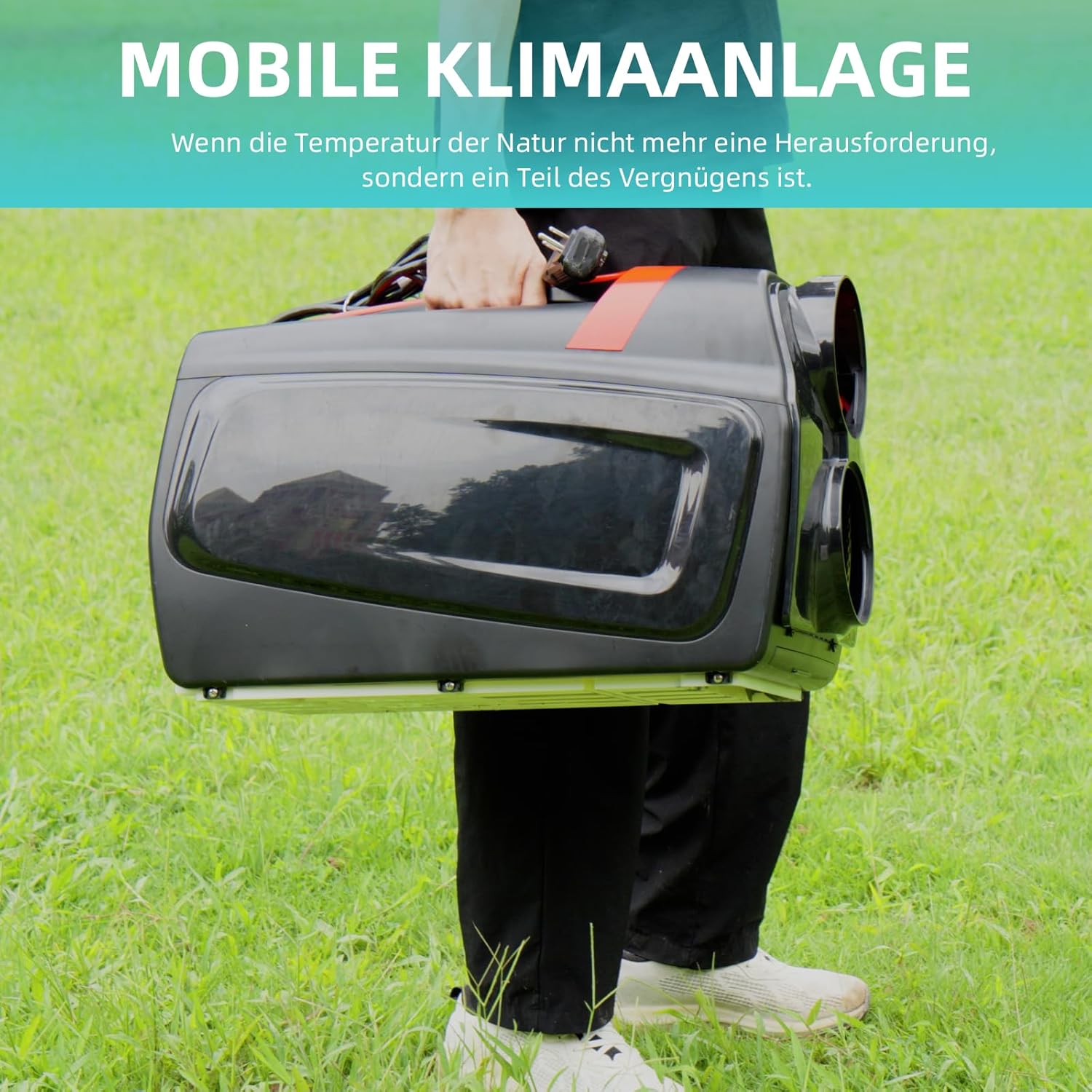 Mobile Klimaanlage mit 3500BTU, Schnelle Kühlung 3 in 1 Luftkühler mit Abluftschlauch - Kühlung, Ventilator, Luftentfeuchter - Tragbar Klimagerät für Camping/Wohnmobile im Freien Wohnwagen