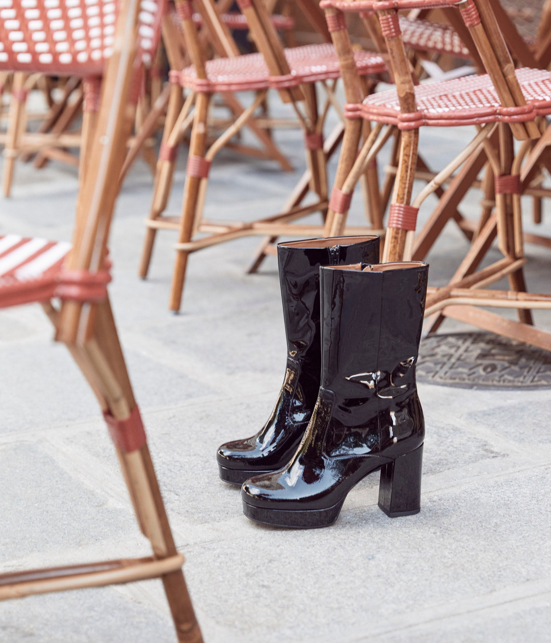 Bottes 70's noires Amélie