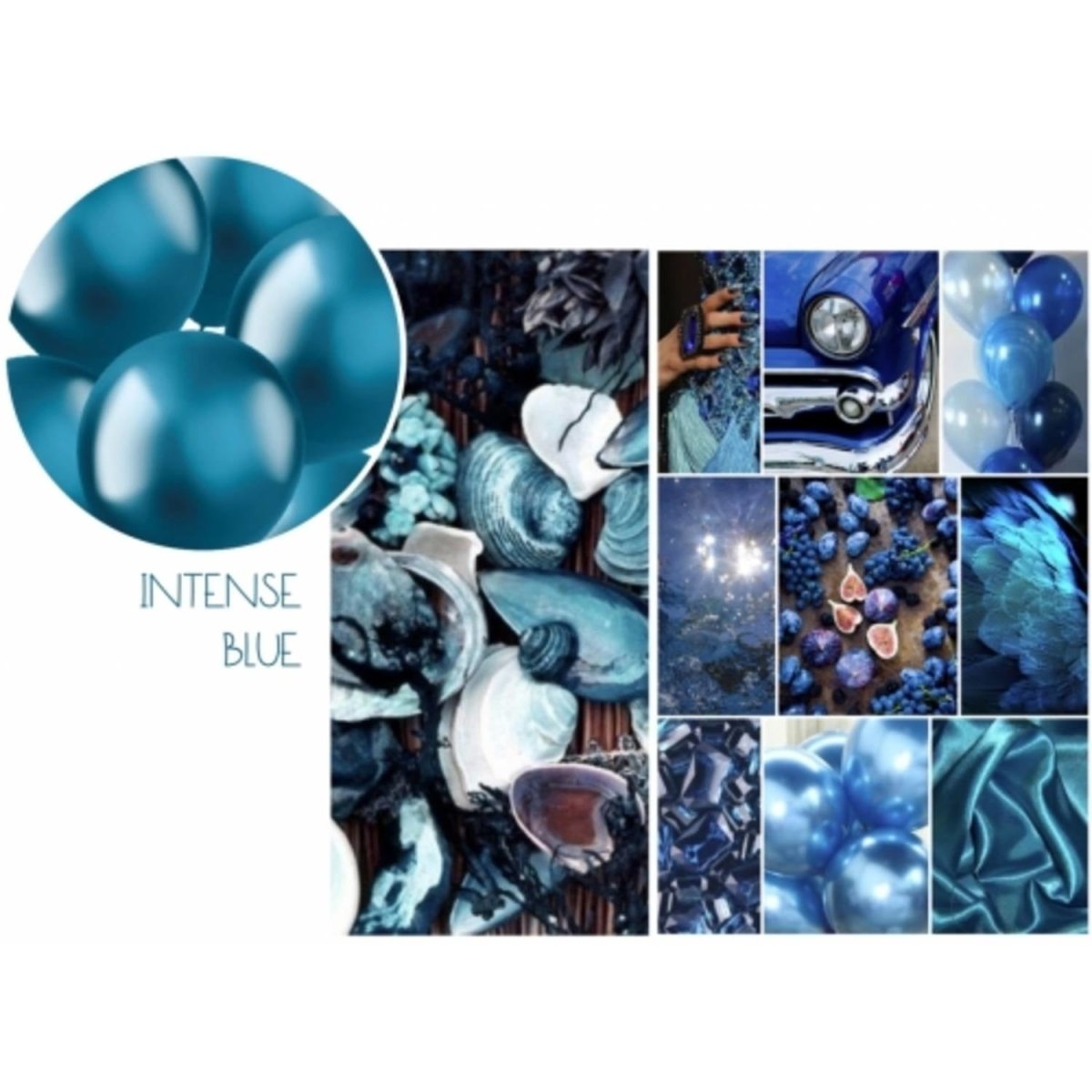 Blauwe Ballonnen Chroom 33cm 10st