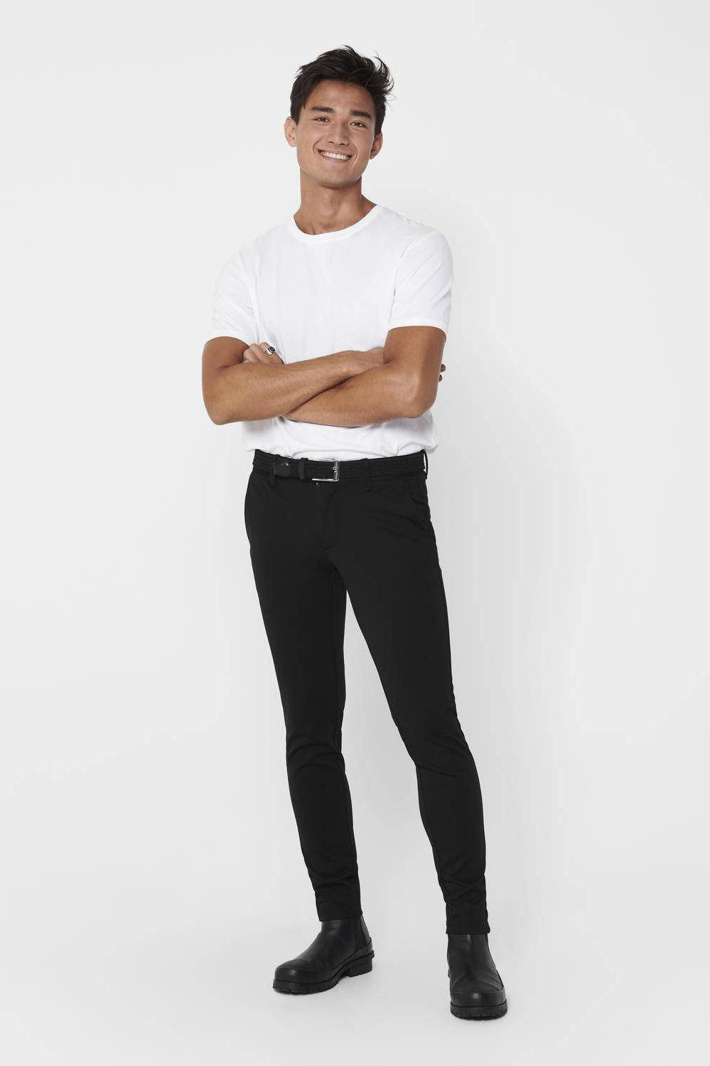 ONLY & SONS tapered fit it chino ONSMARK zwart