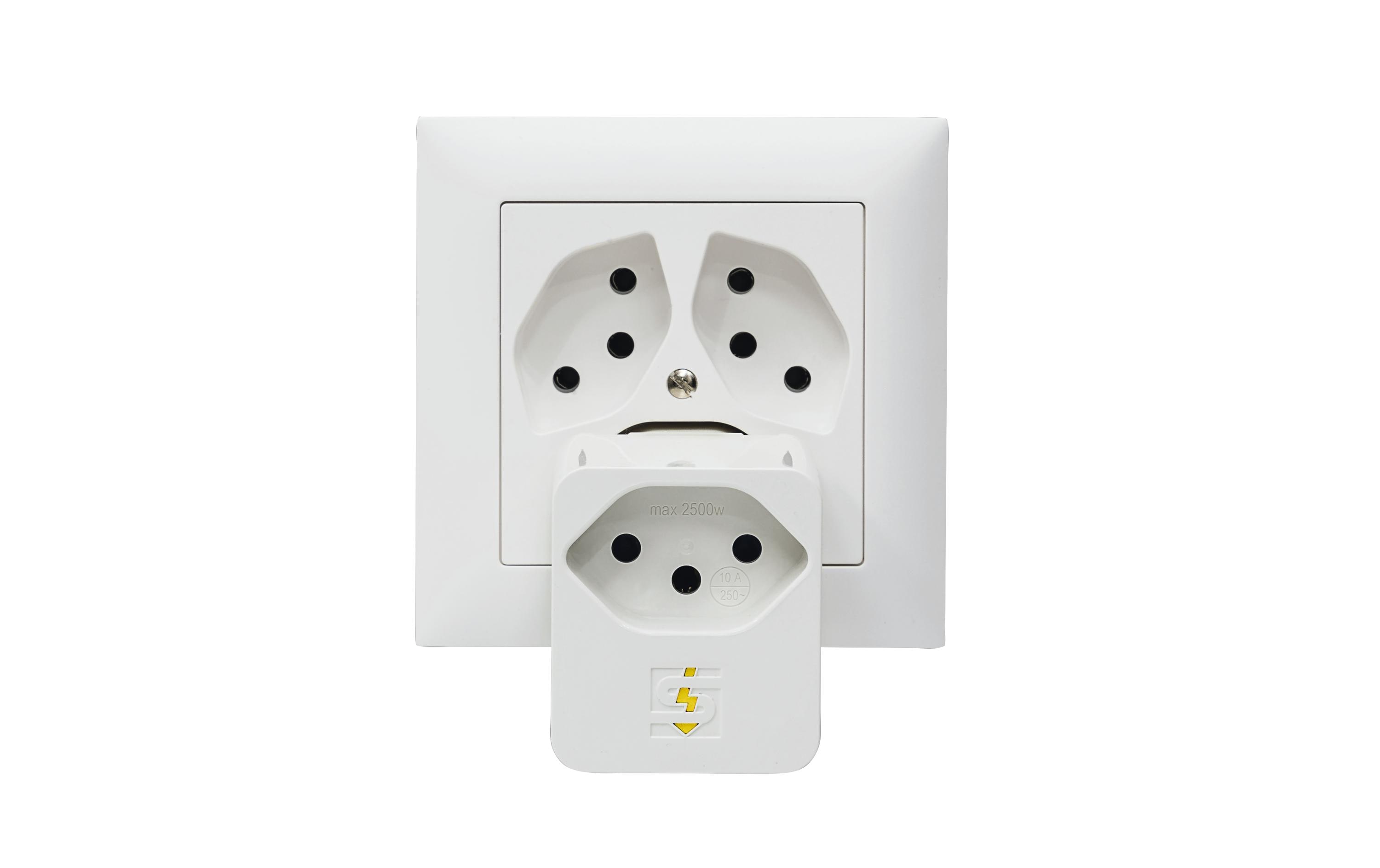 Klappstecker 1xT13, mit USB C 5 V/3.0 A PD WeissUSB PD 18W Ladeadapter USB C drehbar