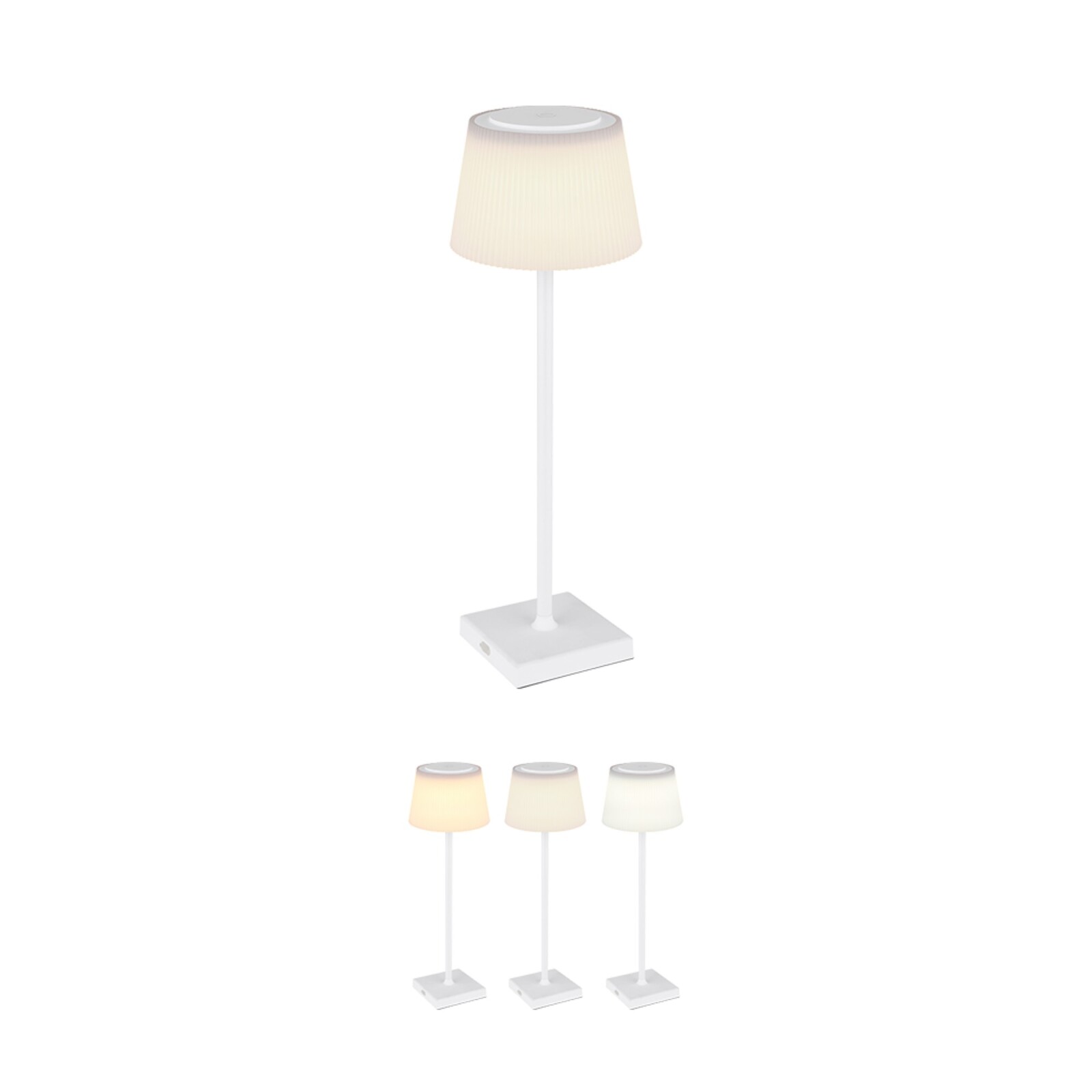 Tischleuchte - weiß matt - weiß satiniert - 38 cm