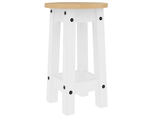 VIDAXL - Ensemble table et chaises Tabourets de bar lot de 2 blanc bois massif de pin