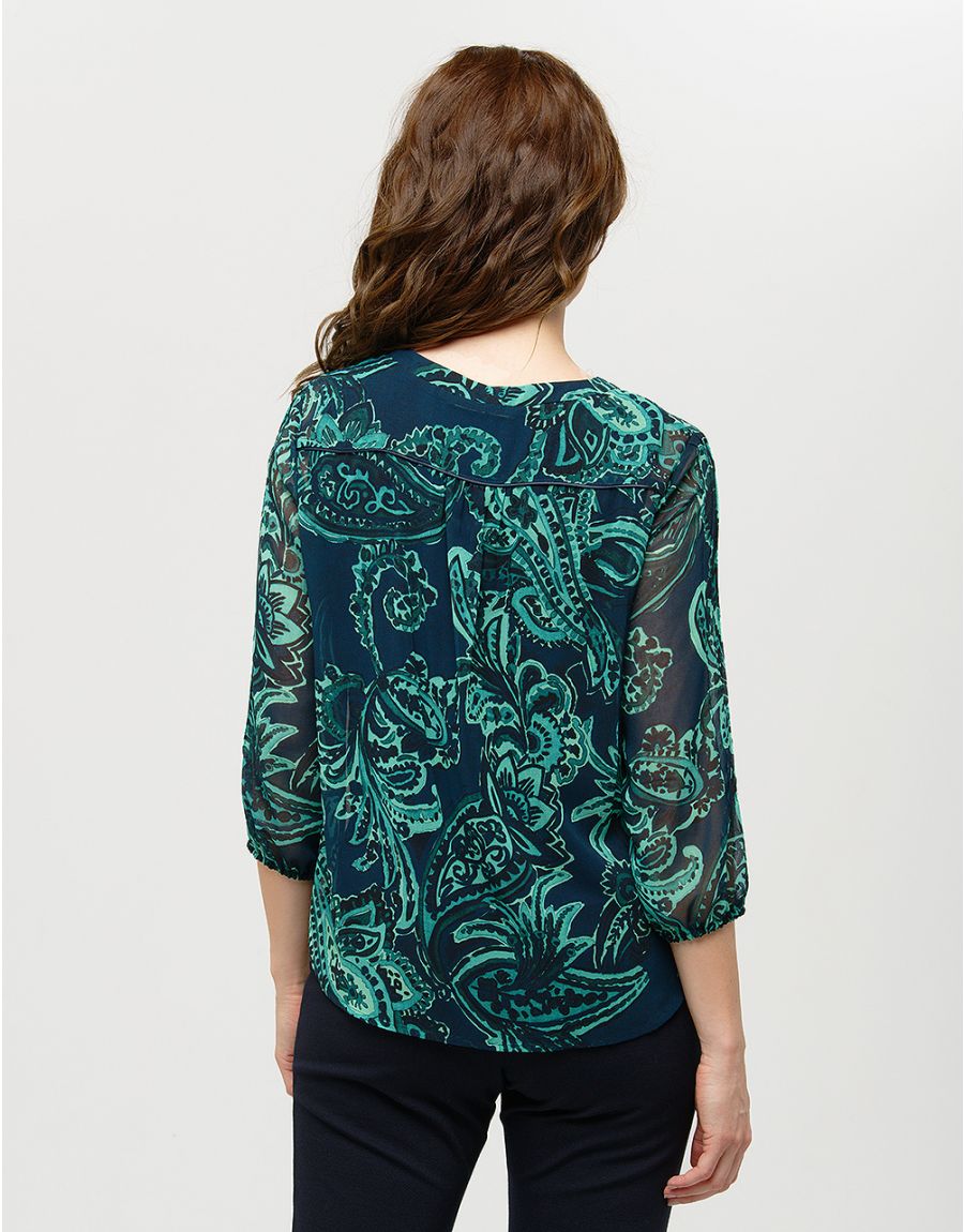 Blouse verte imprimée
