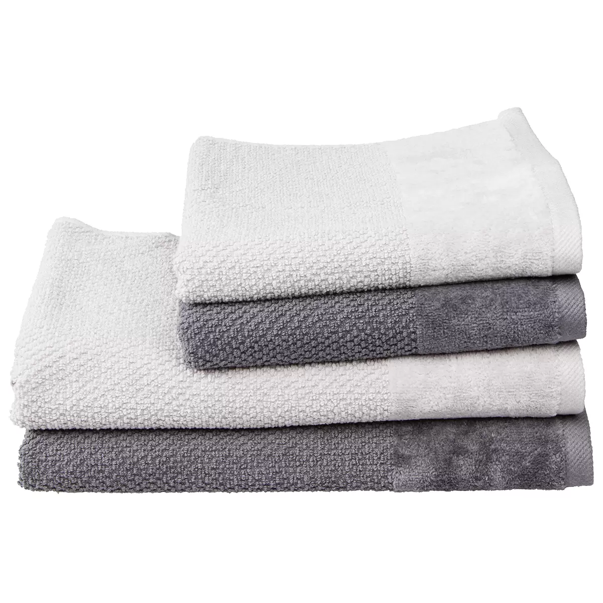 Handtuch/Duschtuch 4er Set Chiara anthrazit,silber