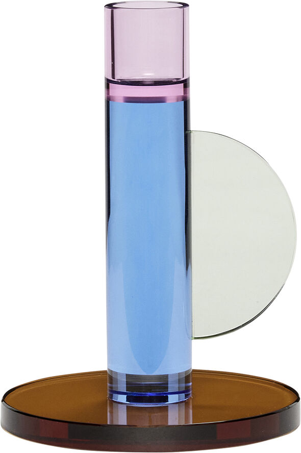 Hübsch Astro Candlestick Blue Blå/brun/lyserød