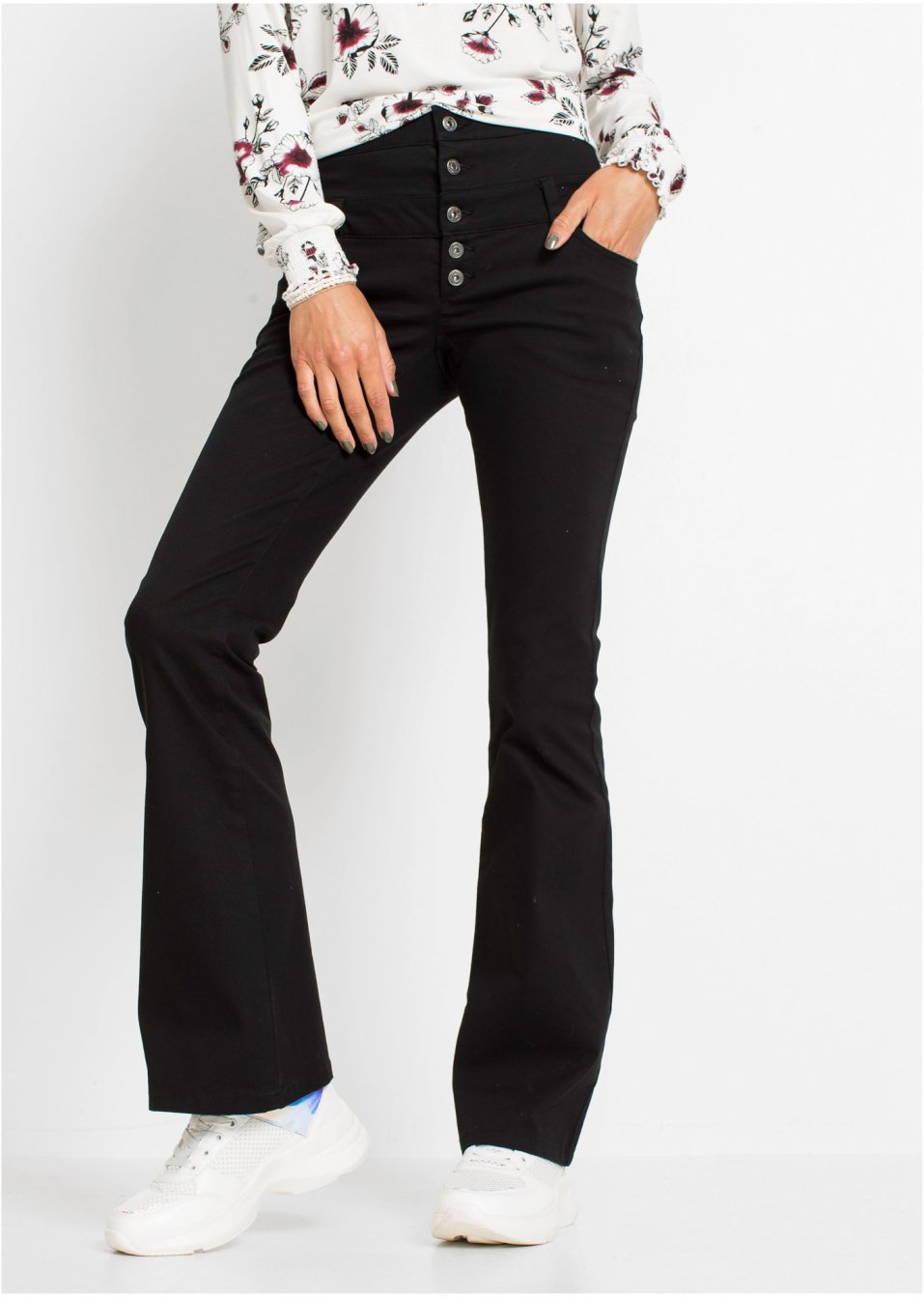 Pantalon à taille haute et jambes évasées