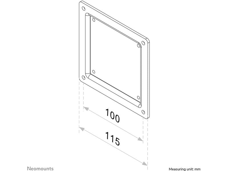 NEOMOUNTS VESA-Platte FPMA-VESA100 Vesa-Adapterplatte: vergrössert VESA 75 x 75 zu VESA 100 x 100 mm
