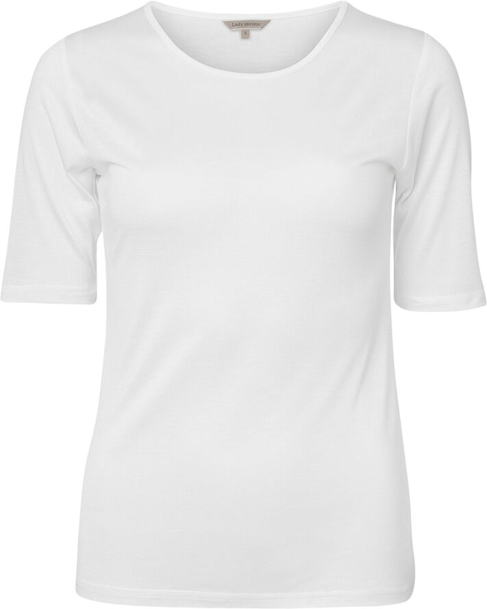 Lady Avenue Silke T-shirt Hvid