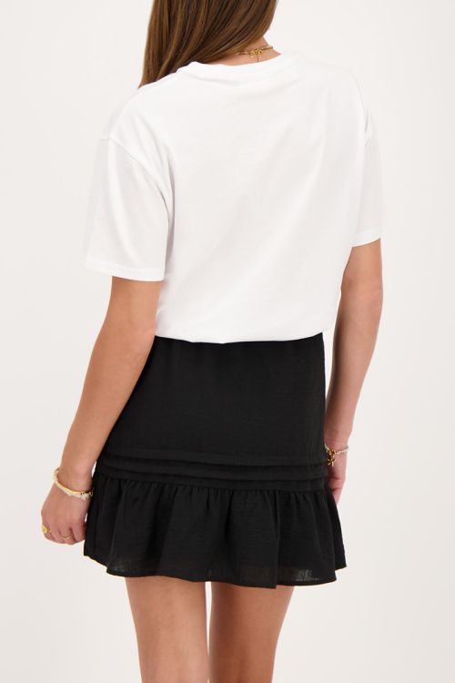 Zwart rokje met linnen look
