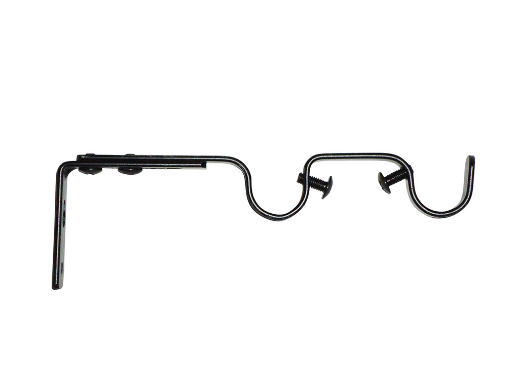 Lot de 2 supports extensibles doubles noir argent D 20mm
