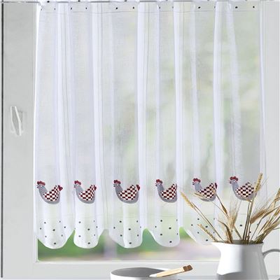 Brise-bise brodé motif poulettes