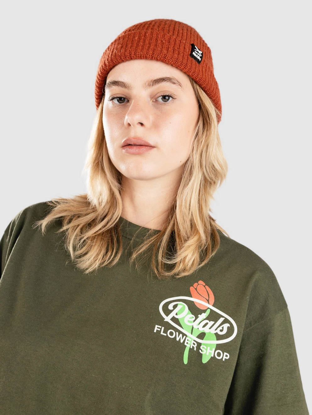 Petals and Peacocks Flower Shop T-Shirt olive