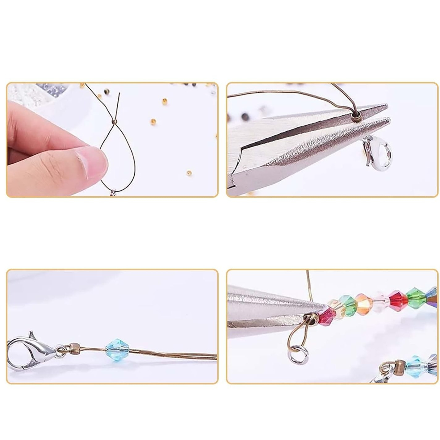 (720er Set) 2mm/2.5mm Mini Eisen Quetschperlen DIY Bastel Schmuck Runde Crimp Beads für Armband / Kette - Assortiert