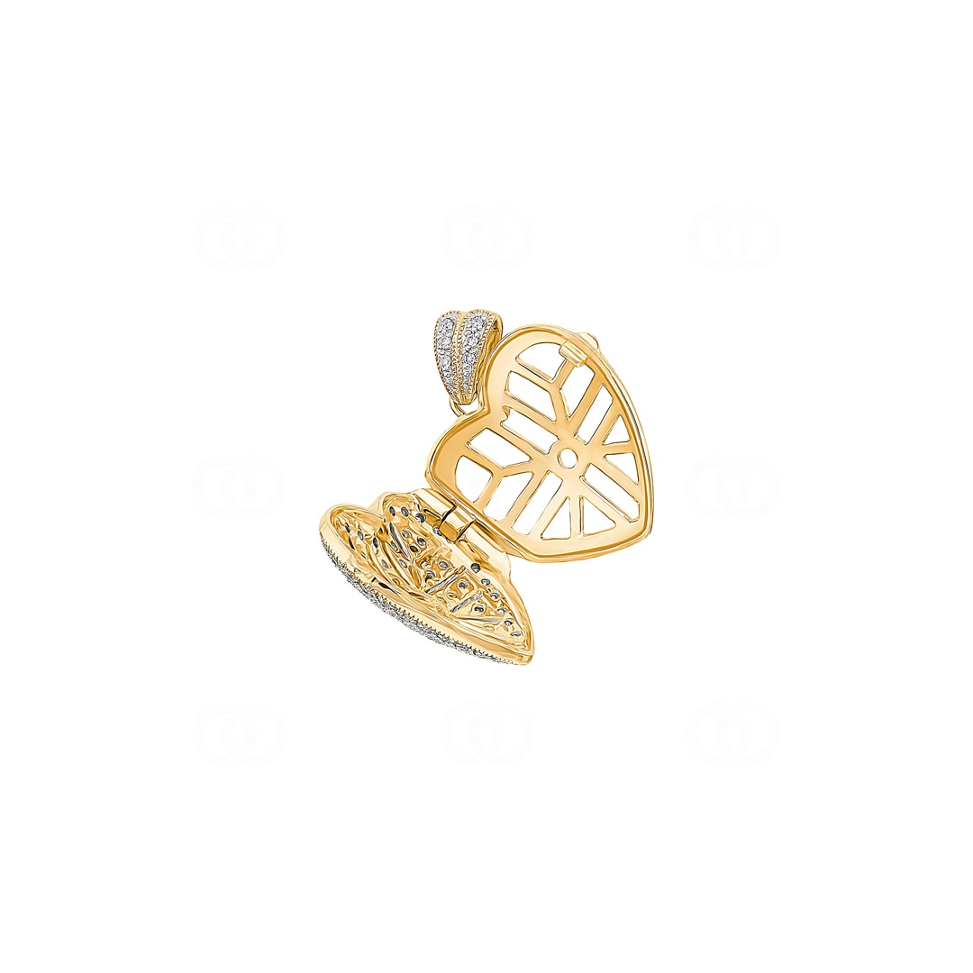Medaillon zum Öffnen 750/18 K Gelbgold Herz mit Diamanten 0.33 ct H/si