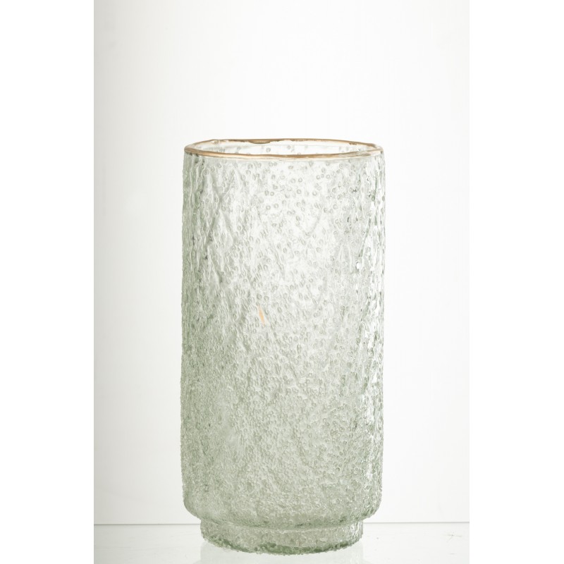 Photophore en verre transparent 13x13x25 cm