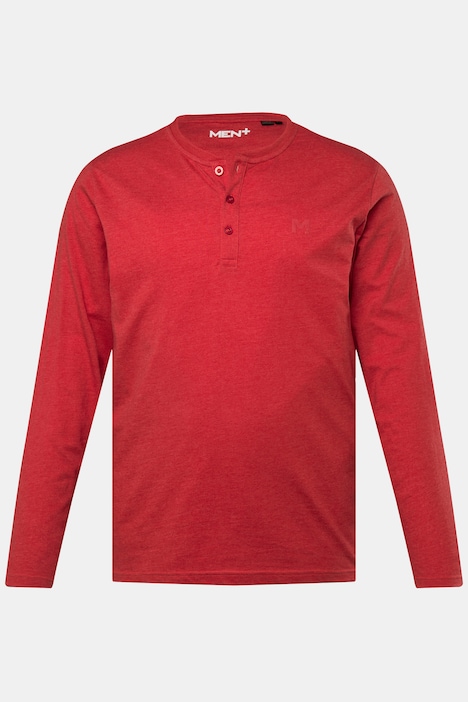 Men+ Henley, Basic, Langarm, Rundhals, bis 8 XL