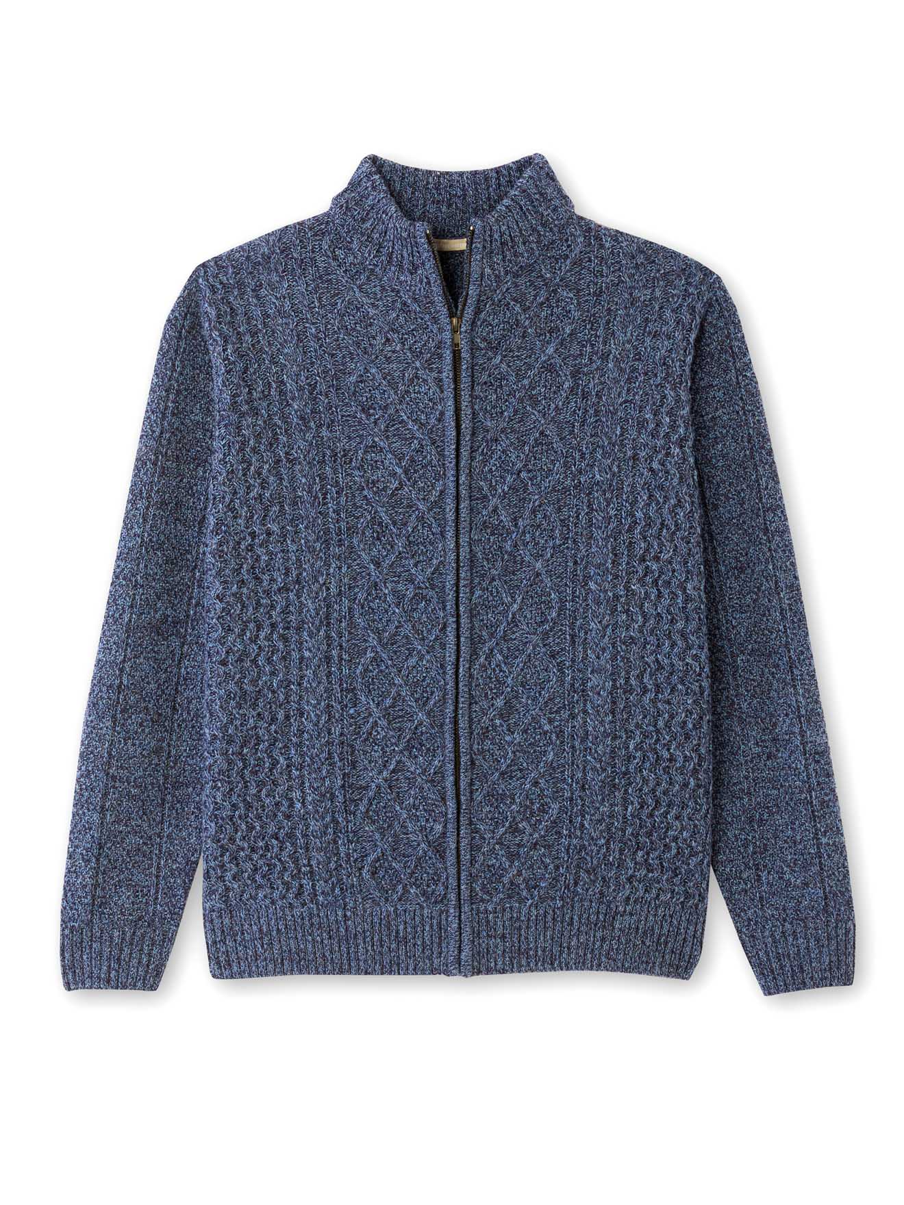 Gilet torsadé zippé col montant