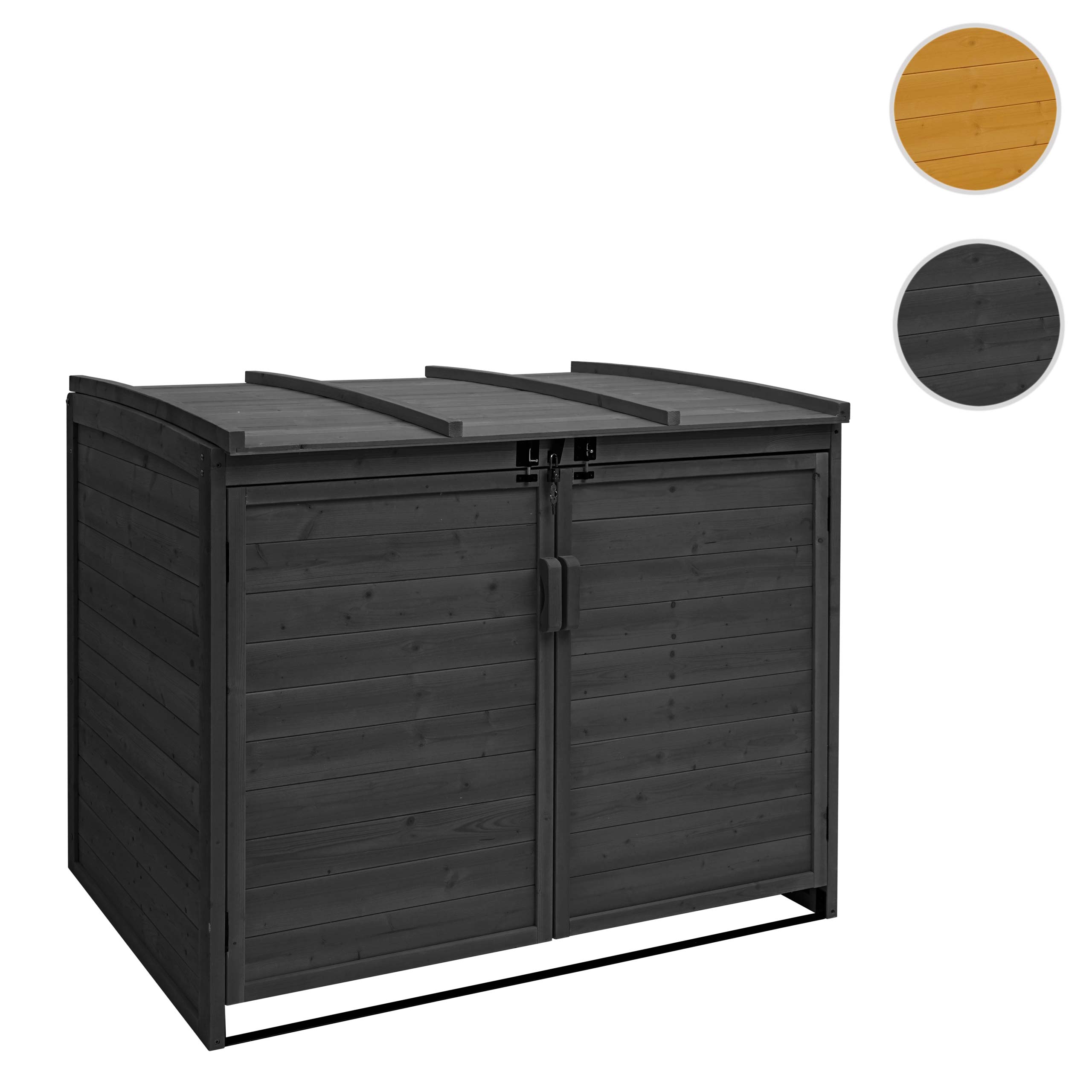 XL 2er-/4er-Mülltonnenverkleidung MCW-H75b, Mülltonnenbox, erweiterbar 138x138x105cm Holz MVG-zertifiziert ~ anthrazit