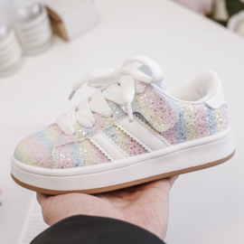 Lovely rainbow sneakers met klittenband