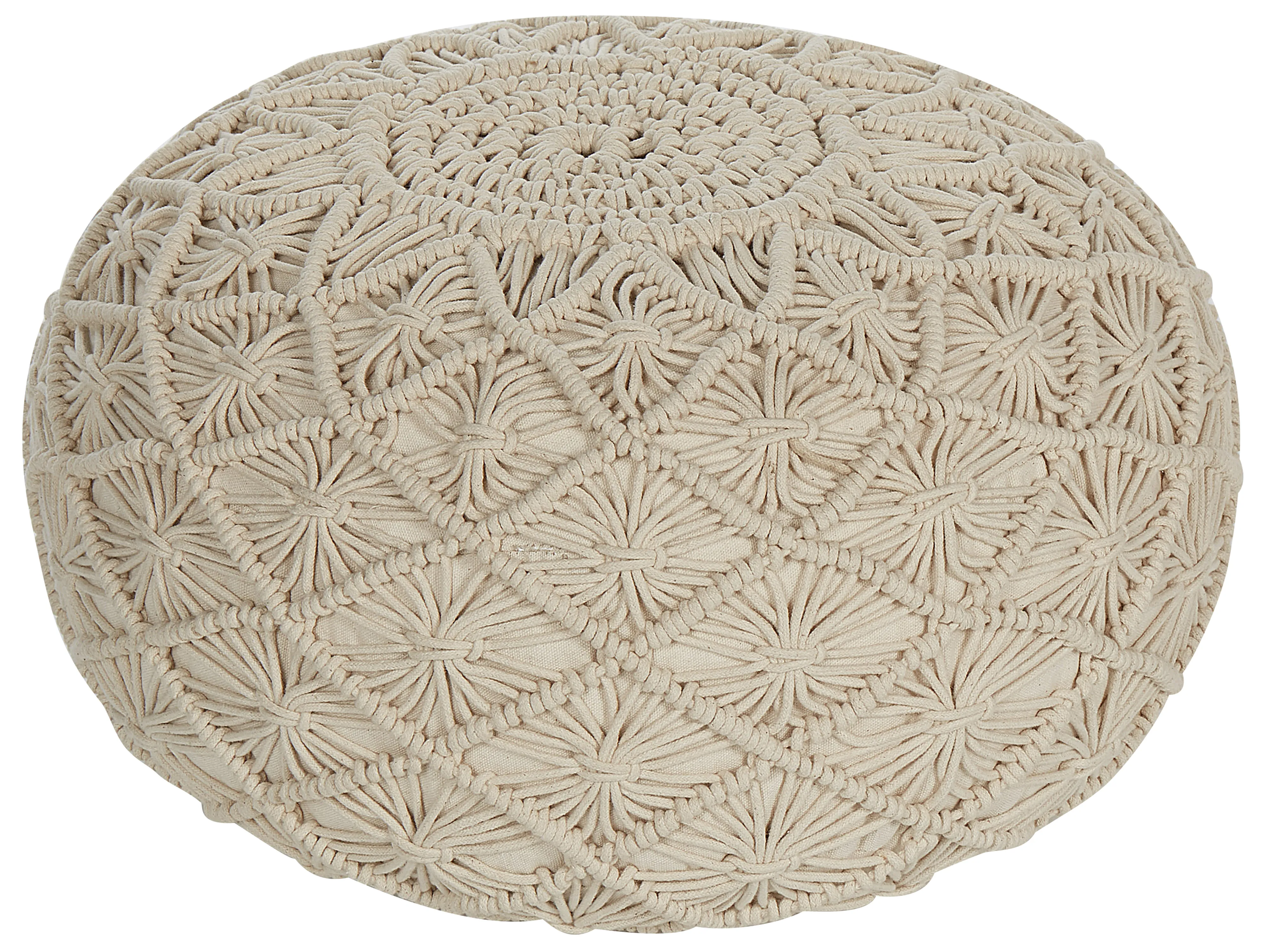 Poef Macramé BERKANE Katoen Beige
