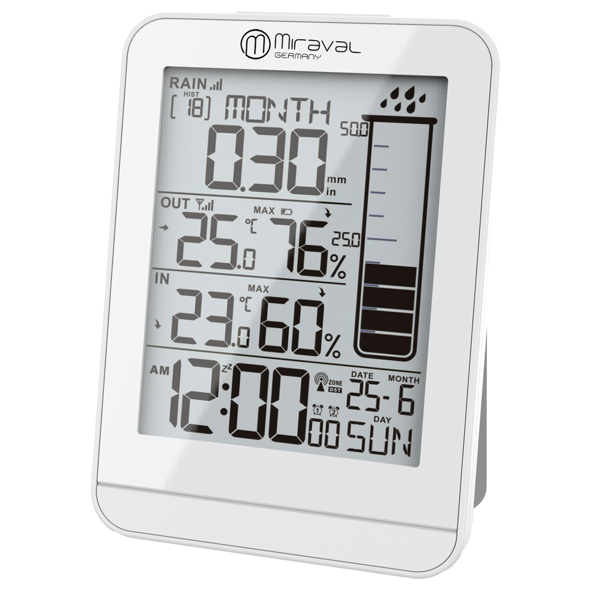 MiravalDesign Funk-Wetterstation mit Regenmesser