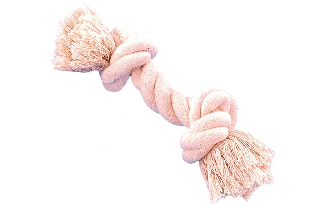 Hunde-Spielzeug Knotenseil, 16 cm, WeissSpielseil für Hunde