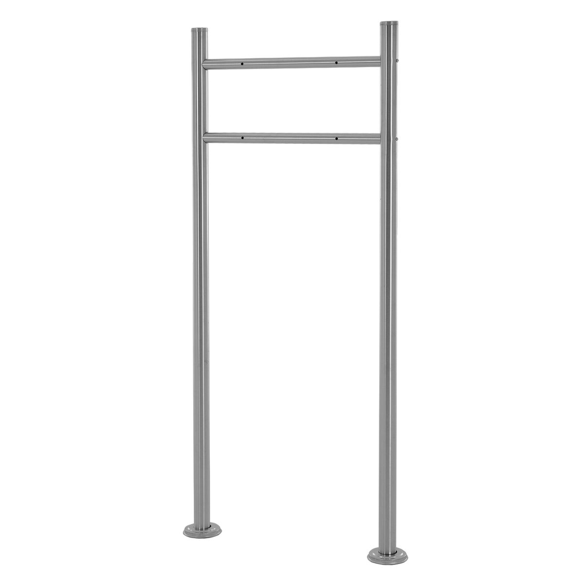 ML-Design brievenbusstandaard van roestvrij staal, zilver metallic, totale hoogte 120 cm, rond, vrijstaand, schroefbare brievenbuspaal, brievenbusstandaard/montagebeugel voor wandbrievenbussen
