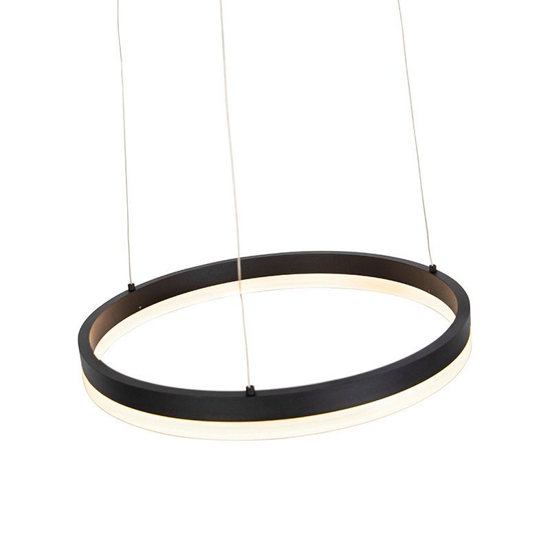 Design hanglamp zwart 40 cm incl. LED 3-staps dimbaar - Anello