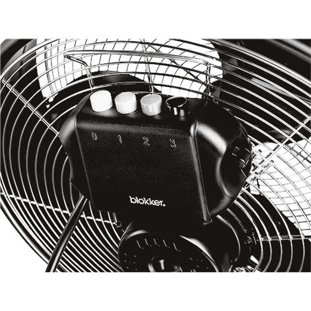 Blokker vloerventilator BL-30010 - 30cm diameter - 3 snelheidsstanden - mat zwart