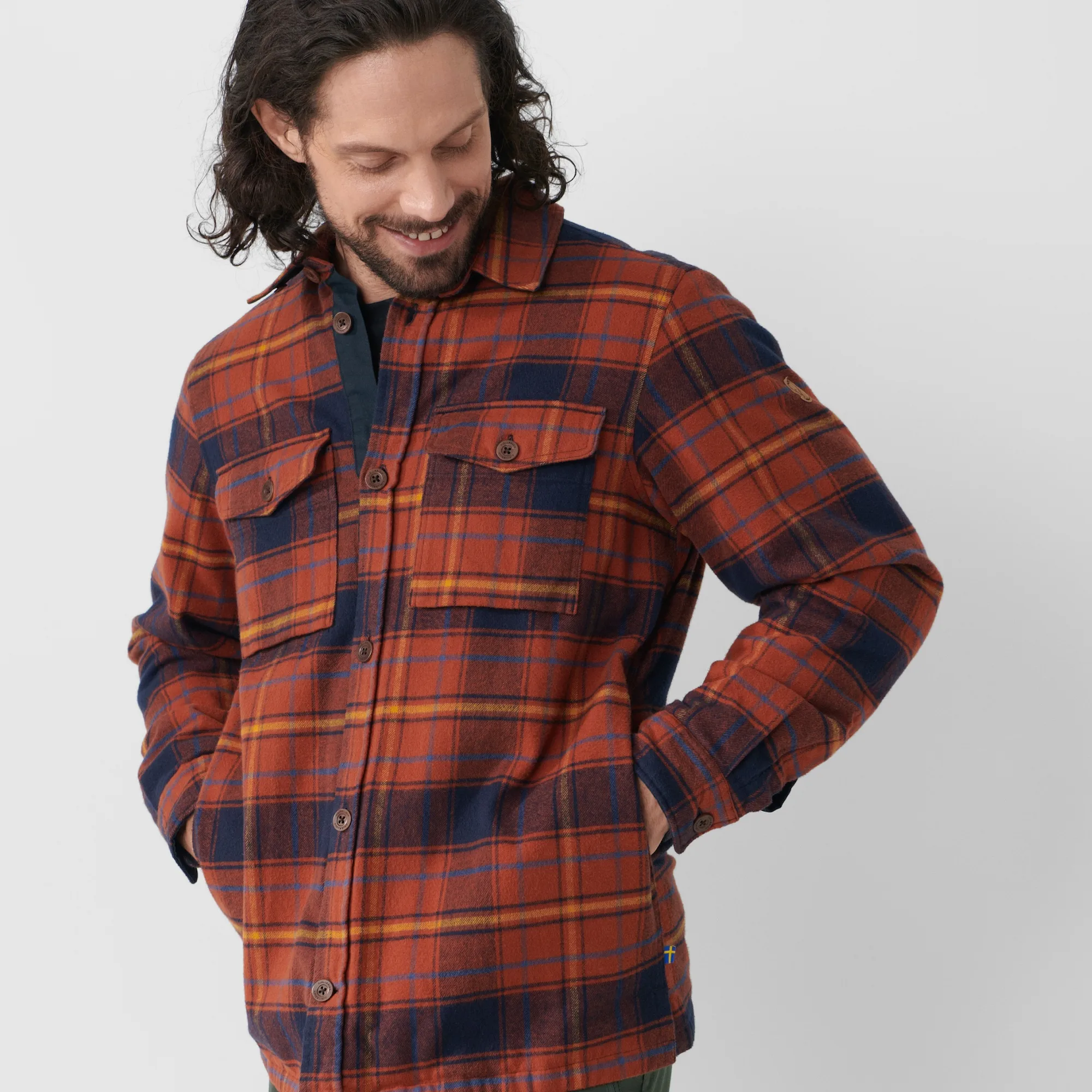 Fjällräven Men's Övik Lite Padded Shirt Autumn Leaf/Dark Navy