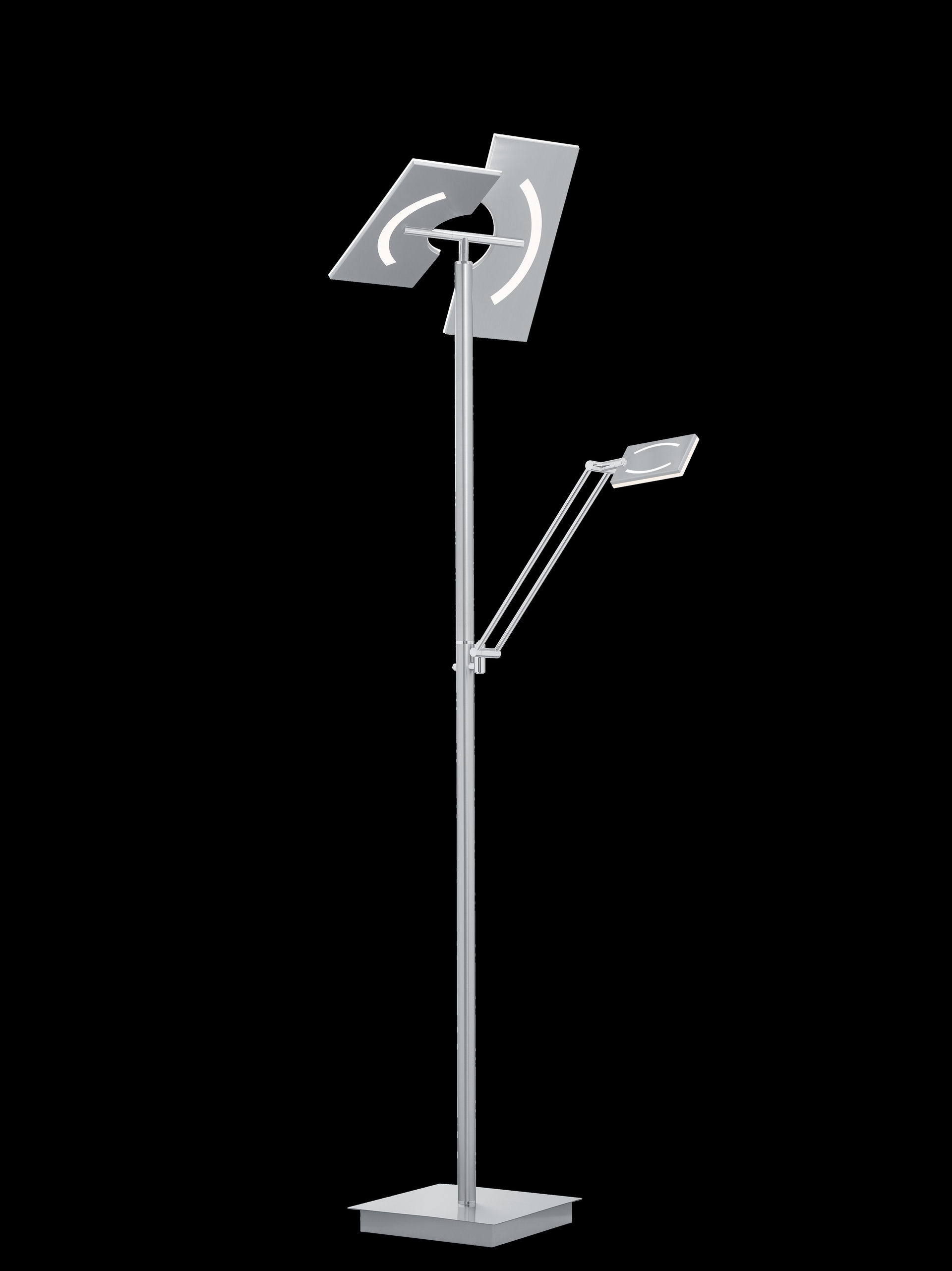 MONDO LED Deckenfluter mit Leselampe MATEO nickelfarbig
