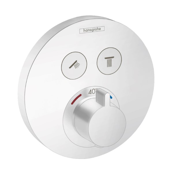 Hansgrohe Showerselect S afbouwdeel thermostaat voor 2 functies wit mat