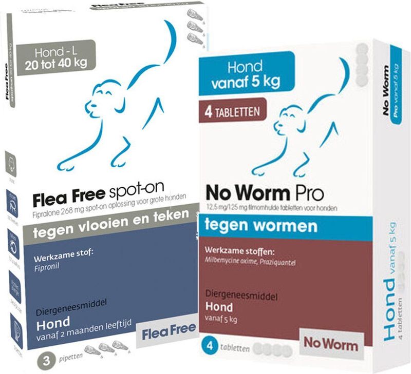 No Worm Pro - Ontwormingsmiddel - Tabletvorm - Voor Honden 20-40 kg