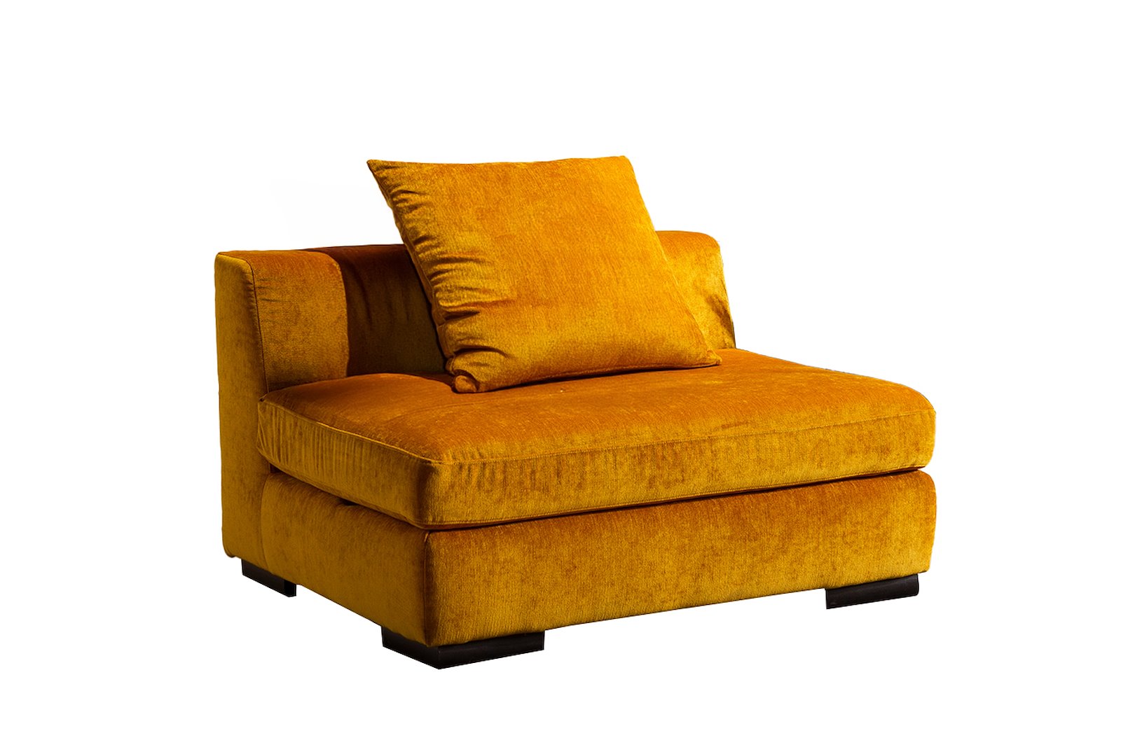 Paso doble night 1,5-seter Helkledd i tekstil Eros 1070-17  Mustard, night puter og sorte treben. EU komfort