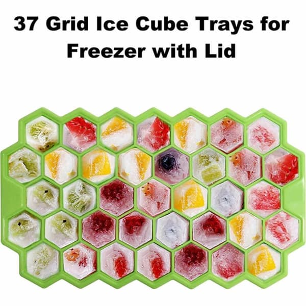2-Pack stablebar isform med lokk - Hexagon Ice Cube Mold Silikon