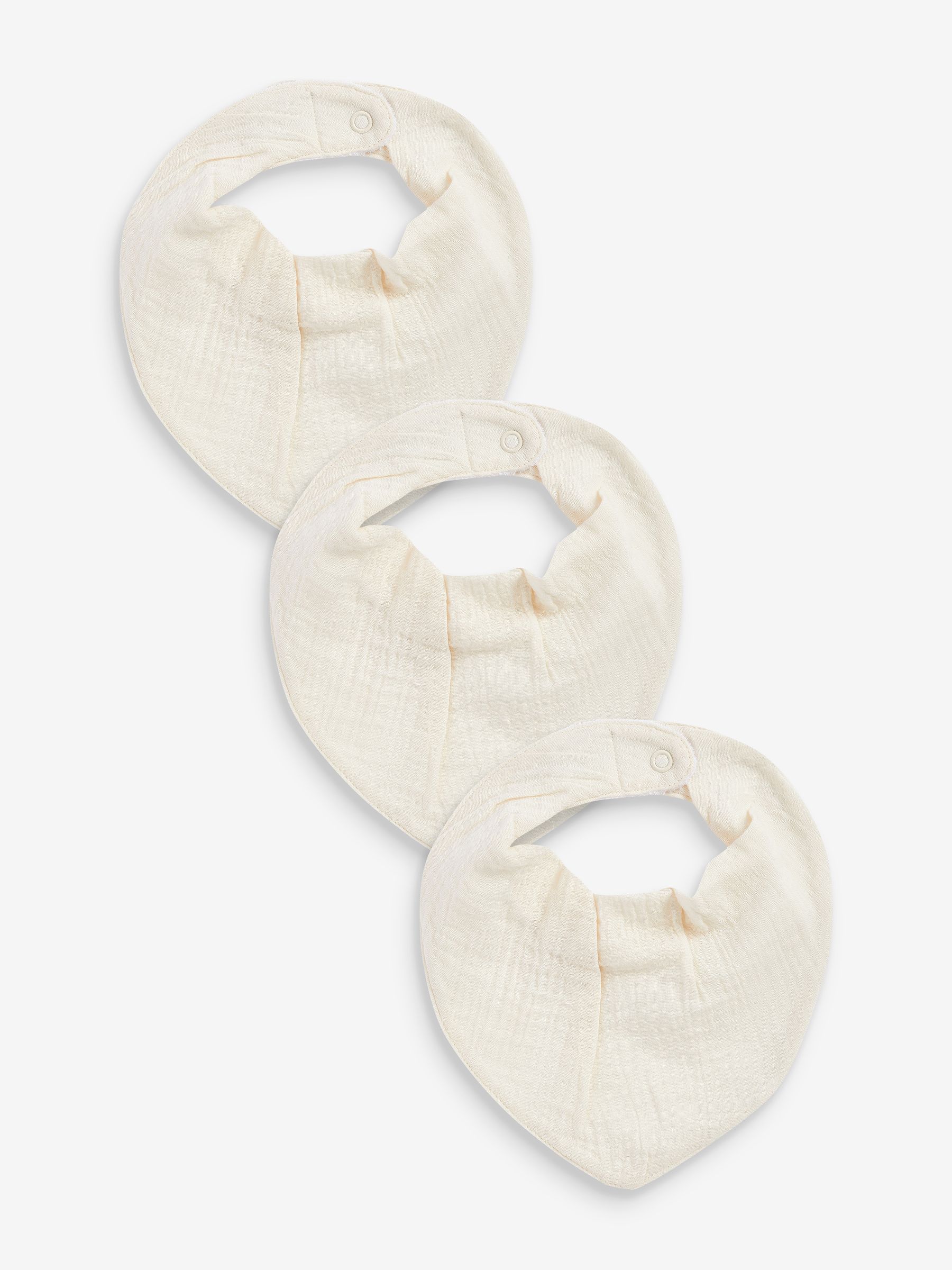 Crème - Verpakking van 3 babyslabbetjes van mousseline