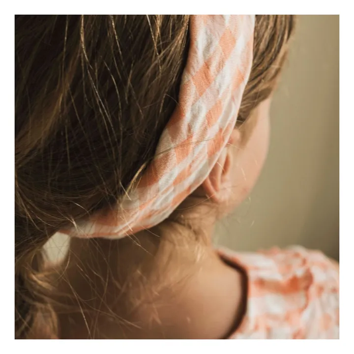 Jenest Foulard Bandana à Carreaux | Rose pêche