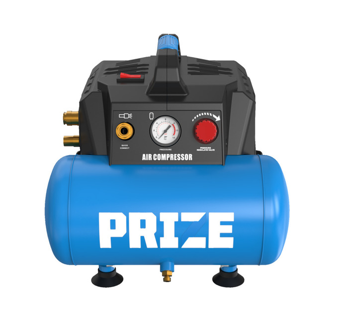 Kompressor støjsvag 0,75 Hk 6 liter - PRIZE
