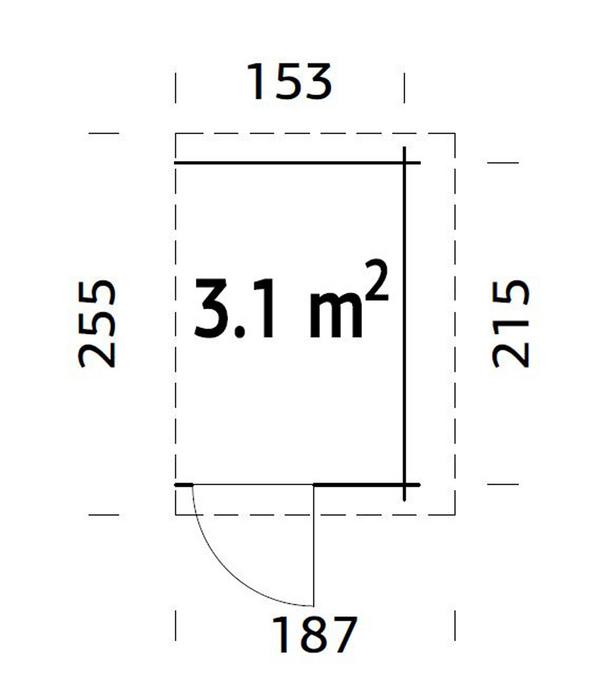 Palmako Anbauschuppen, ca. B187/H183/T255 cm