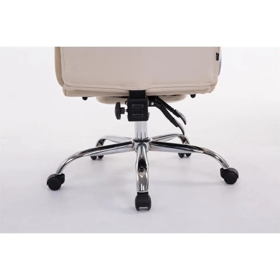 CLP Bureaustoel XL Troy chroom Frame - Kunstleer - creme