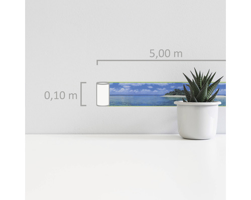 Rand 9032-11 Alleen Randen 9 zelfklevend zee strandblauw 5 m x 10,6 cm