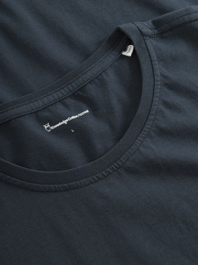 Knowledge Cotton Apparel AGNAR basic t-shirt - Regenerative Organic Certified™ - GOTS/Vegan Blå