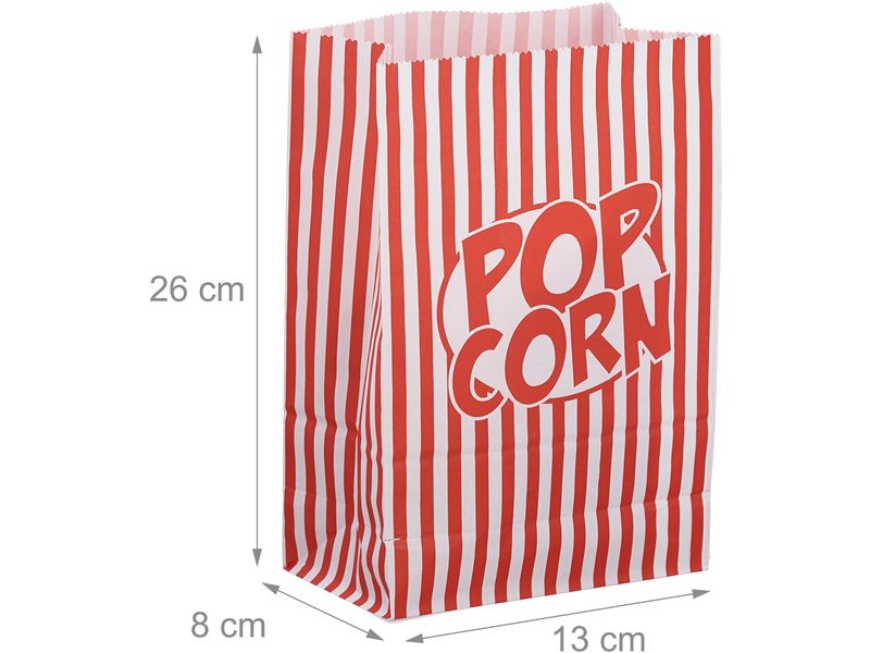relaxdays Fingerfood-Schale 48 Stück Popcorntüten Retro