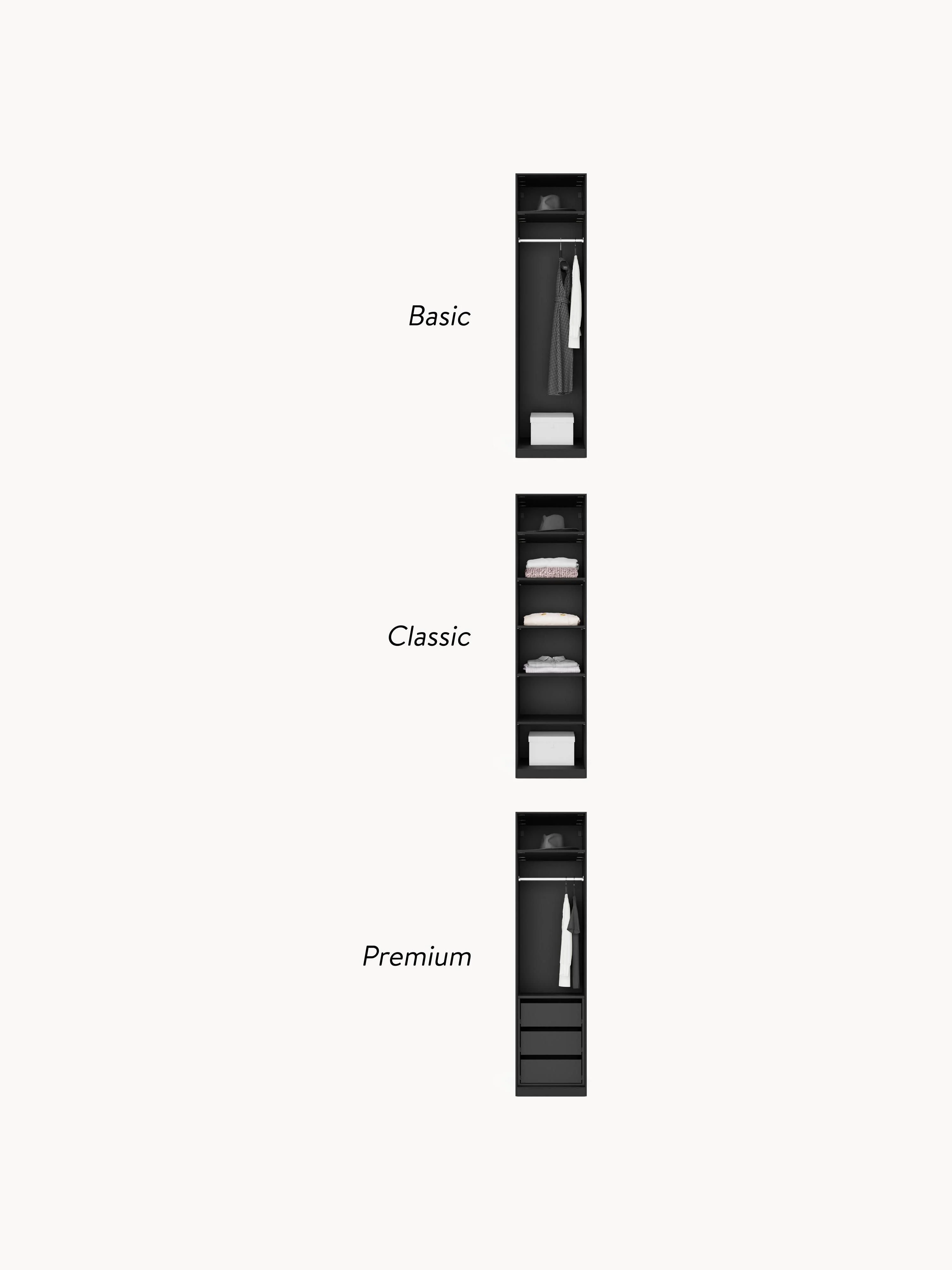 Modulaire draaideurkast Leon, 50 cm breed, diverse varianten