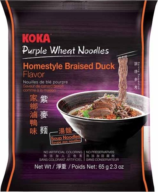 Koka Instant Paarse Multigranen Noedels Gestoofde Eend Smaak 65g
